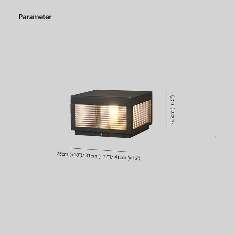 Riley Retro Rectangular Metal LED Lámpara Exterior,Negra